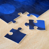 Abstrakte blaue Leuchtpunkte Puzzle (Seite)