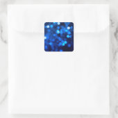 Abstrakte blaue Leuchtpunkte Quadratischer Aufkleber (Tasche)