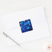 Abstrakte blaue Leuchtpunkte Quadratischer Aufkleber (Umschlag)