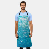 Abstrakte blaue Lichter im Hintergrund Schürze (Getragen)