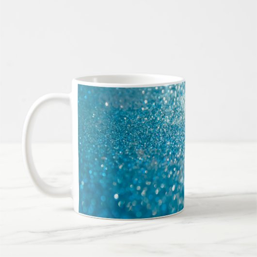 Abstrakte blaue Lichter, künstlerischer Hintergrun Kaffeetasse (Links)