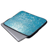 Abstrakte blaue Lichter, künstlerischer Hintergrun Laptopschutzhülle (Vorne Knopf)