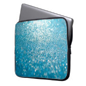Abstrakte blaue Lichter, künstlerischer Hintergrun Laptopschutzhülle (Vorderseite Links)