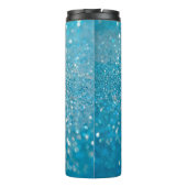 Abstrakte blaue Lichter, künstlerischer Hintergrun Thermosbecher (Rückseite)