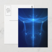 Abstrakte blaue Lichtwelle Postkarte (Vorne/Hinten)