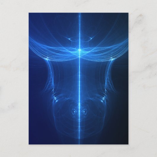 Abstrakte blaue Lichtwelle Postkarte (Vorderseite)