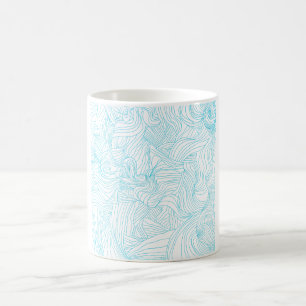 Abstrakte blaue Linie Kaffeetasse