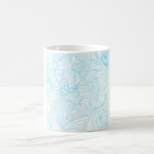 Abstrakte blaue Linie Kaffeetasse (Mittel)