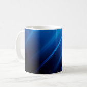 Abstrakte blaue Linien auf schwarz Kaffeetasse (Vorderseite Links)