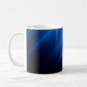 Abstrakte blaue Linien auf schwarz Kaffeetasse (Links)