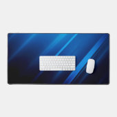 Abstrakte blaue Linien auf schwarz Schreibtischunterlage (Tastatur & Maus)