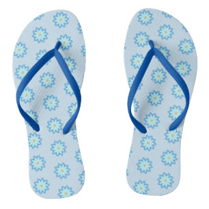 Abstrakte Blaue Lotusblumen Malerei FlipFlops Badesandalen