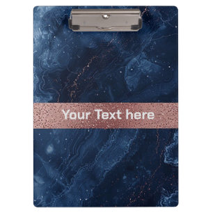 Abstrakte blaue Marmor-Kunst mit goldenen Glitter- Klemmbrett