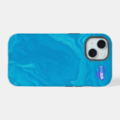 Abstrakte Blaue Marmor-Personalisierte HP-Hülle iPhone 15 Hülle (Rückseite (Horizontal))