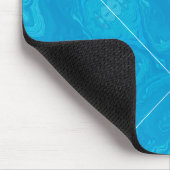 Abstrakte Blaue Marmor-Personalisierung Mousepad (Ecke)