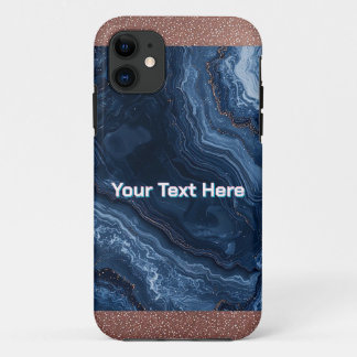 Abstrakte blaue Marmorkunst mit Gold Glitzer Akzen Case-Mate iPhone Hülle