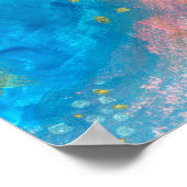 Abstrakte blaue Meerkerzen in lebhaften Farben Poster (Ecke)
