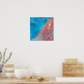Abstrakte blaue Meerkerzen in lebhaften Farben Poster (Küche)