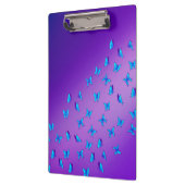 Abstrakte blaue Mondbalken und Schmetterlinge Zwis Klemmbrett (Links)