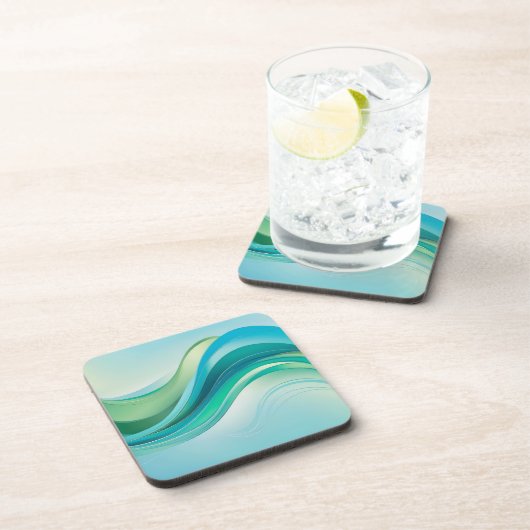 Abstrakte Blaue Ozeane Getränkeuntersetzer (Rechte Seite)