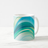 Abstrakte Blaue Ozeane Kaffeetasse (VorderseiteRechts)