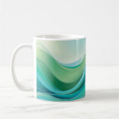 Abstrakte Blaue Ozeane Kaffeetasse (Links)