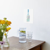 Abstrakte Blaue Ozeanmeldung in Flaschen Foliendrucke (Ablage(Küche))