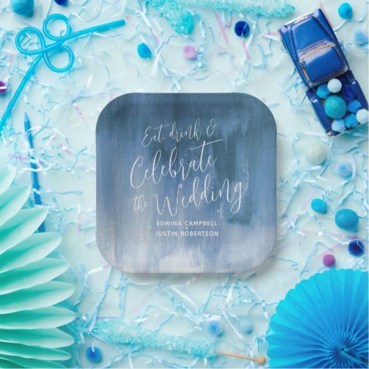 Abstrakte blaue Papierplatte Pappteller (Party)