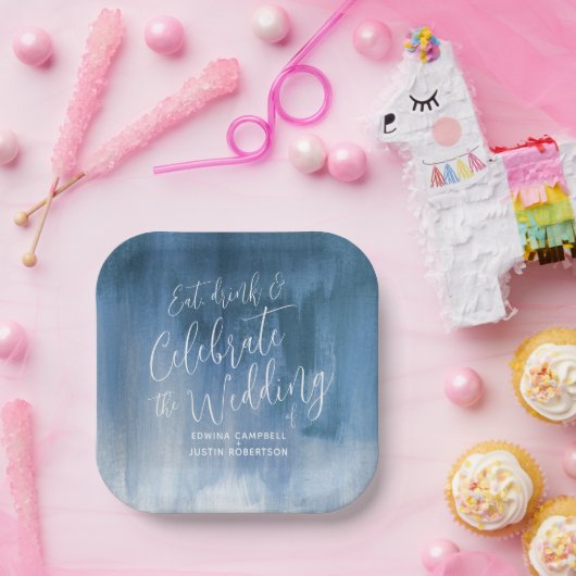 Abstrakte blaue Papierplatte Pappteller (Party)