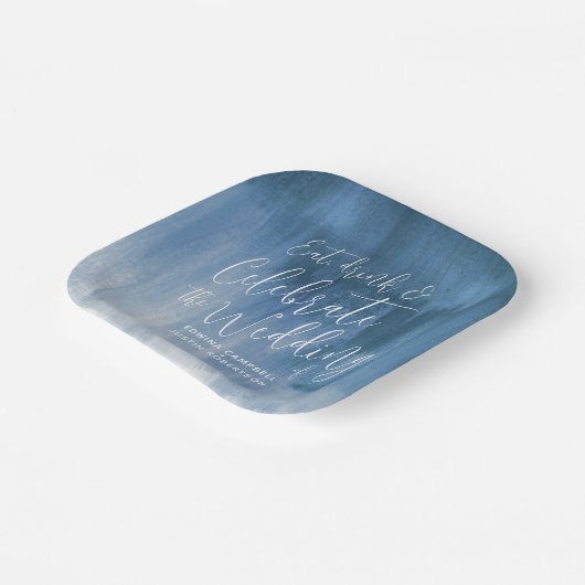 Abstrakte blaue Papierplatte Pappteller (Gewinkelt)