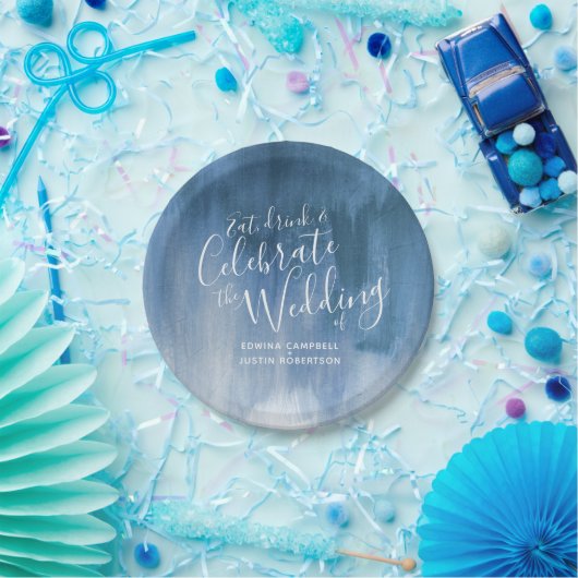 Abstrakte blaue Papierplatte Pappteller (Party)