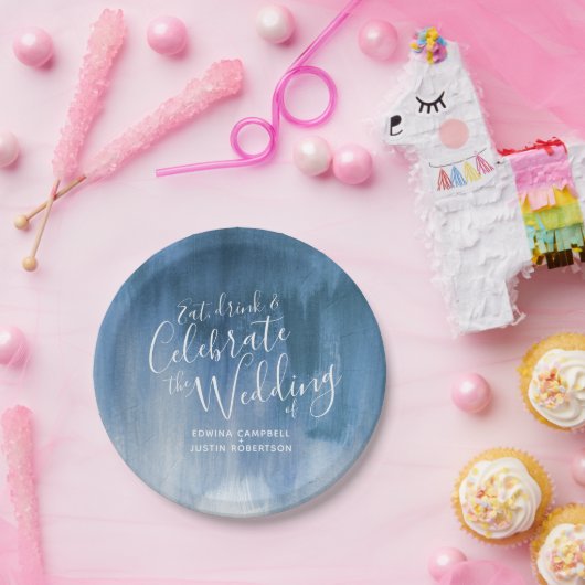 Abstrakte blaue Papierplatte Pappteller (Party)