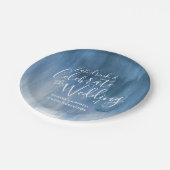 Abstrakte blaue Papierplatte Pappteller (Schrägansicht)