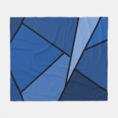 Abstrakte blaue Polygone Fleecedecke (Vorderseite (Horizontal))