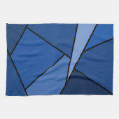 Abstrakte Blaue Polygonen Geschirrtuch (Horizontal)