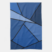 Abstrakte Blaue Polygonen Geschirrtuch (Vertikal)