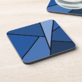 Abstrakte Blaue Polygonen Getränkeuntersetzer (Linke Seite)