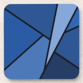 Abstrakte Blaue Polygonen Getränkeuntersetzer (Vorderseite)