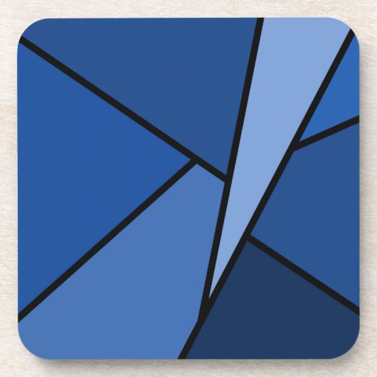 Abstrakte Blaue Polygonen Getränkeuntersetzer (Vorderseite)