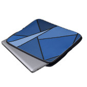 Abstrakte Blaue Polygonen Laptopschutzhülle (Vorne Knopf)