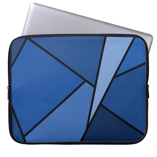 Abstrakte Blaue Polygonen Laptopschutzhülle (Vorderseite)