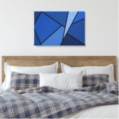 Abstrakte Blaue Polygonen Leinwanddruck (Insitu (Schlafzimmer))