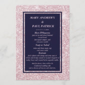 Abstrakte blaue Rosa Glitzer Menü Menükarte (Vorderseite)