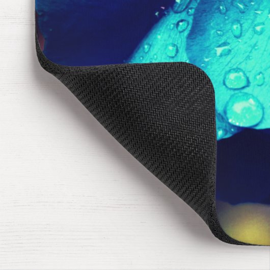 Abstrakte blaue Rose Blume Art Mousepad (Ecke)