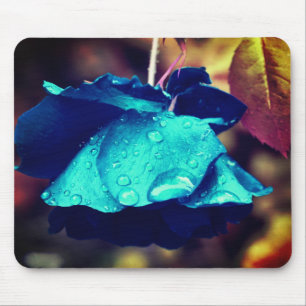 Abstrakte blaue Rose Blume Art Mousepad