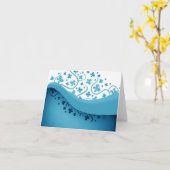 Abstrakte blaue Schmetterlinge Notecards Karte (Gelbe Blume)