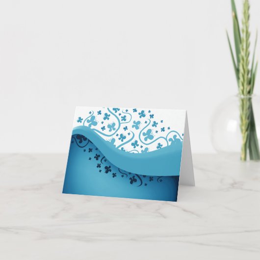 Abstrakte blaue Schmetterlinge Notecards Karte (Vorderseite)