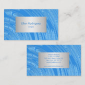 abstrakte blaue silberne metallische visitenkarte (Vorne/Hinten)