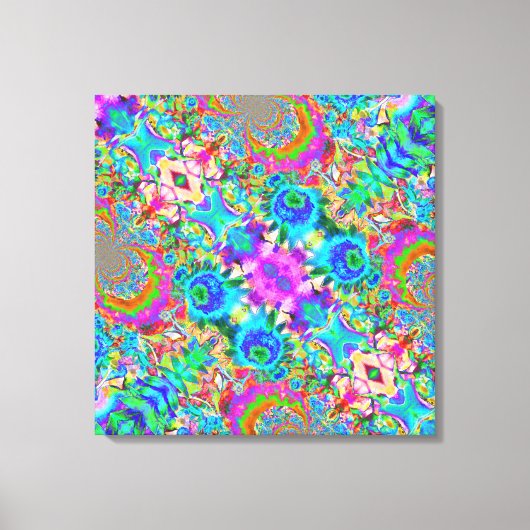 Abstrakte blaue Sonnenblumen - Retro-Blumengemälde Leinwanddruck (Vorderseite)