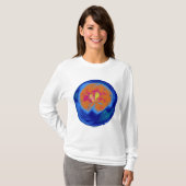 Abstrakte blaue Sphäre mit Lichteffekt T-Shirt (Vorne ganz)